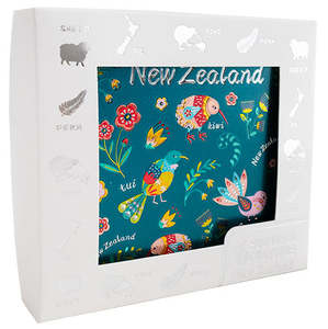 6 Pack NZ Birds Green Foil Coaster Set
