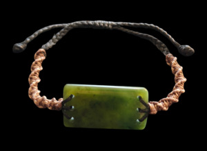 NZ Pounamu Greenstone Cord Bracelet #07K