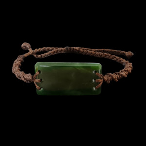 NZ Pounamu Greenstone Cord Bracelet #07C