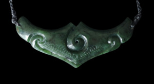 NZ Greenstone Breast Plate Koru Design #02