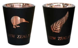 2 Pack NZ Rose Gold Kiwi And Fern Shot Glass