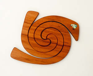 Rimu Wood 3 in 1 Tablemats with Paua Inlay - Kiwi