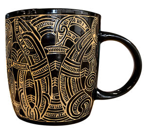 Whakairo Ceramic Mug - Black