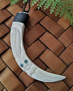 Jewellery: Tusk Tiki Bone Carving - 71mm #002