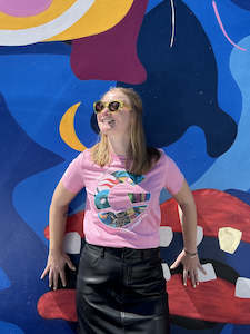 Womens Clothing: Graffiatio T Shirt -  Bubblegum Pink