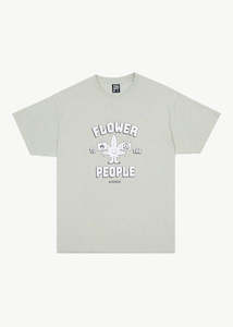 Flower Graphic  Hemp Boxy T - Eucalyptus