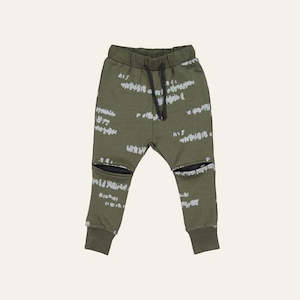Little Flock Of Horrors: Merino Slasher Trackies - Pesto Stipple Was $85 Now
