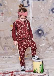 Little Flock Of Horrors: Merino Hoodie - Nixon Currant Heartburst - Was $94.90