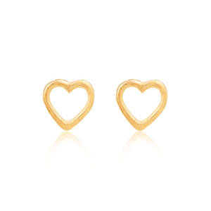 Open Heart Stud Earrings