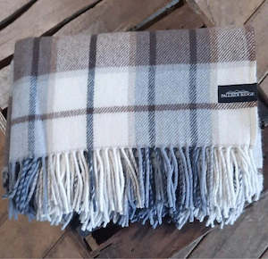 Luxury Lambs Wool Blanket - Large Twill Check - Canter