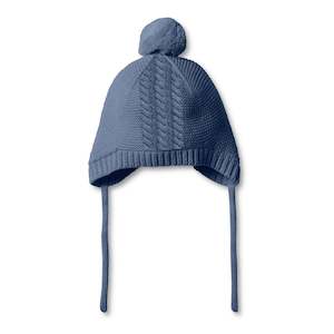 Kids Hats Beanies: Knitted Cable Bonnet - Blue Depths Was $40 Now