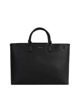 Vegan Cruelty Free Bags: Vegan Satchel - Sevyn Grain Black