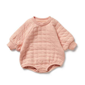 Organic Quilted Bodysuit - Pretty Pink