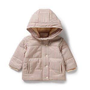 Organic Gifts: Check Puffer Jacket - Amber Check