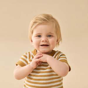 Organic Gifts: Golden Wave Stripe Organic Knitted Set