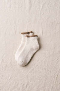 Alpaca Organic Cotton Garland Stitch Pile Socks