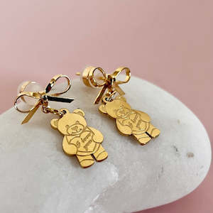 Penny Foggo: Cute Bear & Bow Drop Earrings