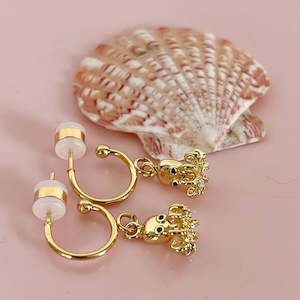 Little Octopus Half Hoop Earrings