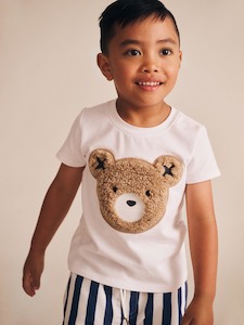 Huxbaby: Furry Huxbear Crisp White Tee - White