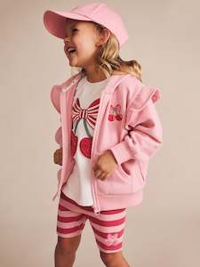 Huxbaby: Zip Up Frill Hoodie - Apricot