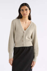 Womens Knitwear: Elk Saari Cardigan - Ecru