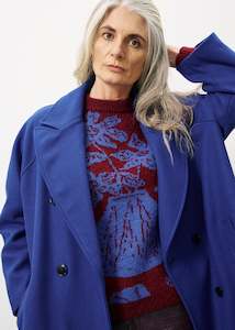 Womens Coats Jackets: Delphina Coat - Electric Blue Was $579 NOW