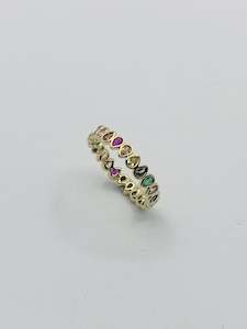 18K Gold Pierres Multicoloured Ring