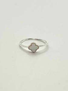 Sterling Silver Lucky Blossom Ring - White