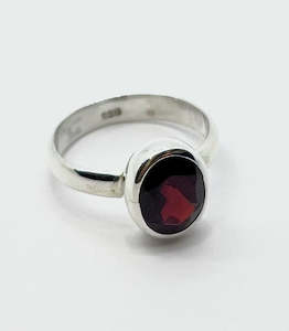 Rings: SS 10 x 8mm Handmade Garnet Rings