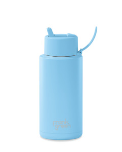 Eco Gifts: Frank Green 34oz Bottle - Sky Blue w Flip Straw Lid