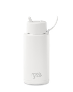 Frank Green 34oz Bottle - Cloud w Flip Straw Lid