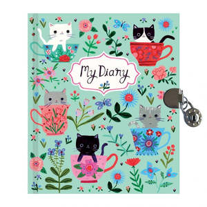 Stationery: Teacup Kittens Locked Diary