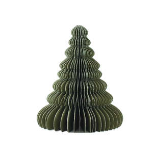 Gifts 30 50: Olive Green Standing Tree w Silver Glitter - 20cm
