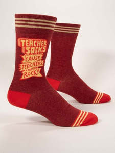 Gifts For Men: Mens Socks - Teacher Socks 'cause Teachers Rock