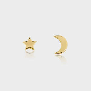 Eco Gifts: Gold Star & Moon Stud Earrings