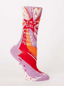 Gifts Under 30: Womens Crew Socks - Whats Your Super Power