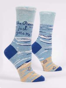 Womens Crew Socks - The Ocean Just Gets Me