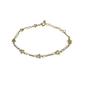 Gifts 50 100: Star & Paperclip Bracelet - Gold