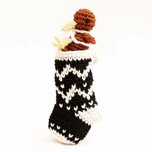 Hand Crochet Mini Kiwi in Stocking