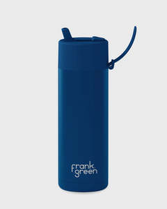 Frank Green 20oz Bottle - Deep Ocean w Flip Straw Lid
