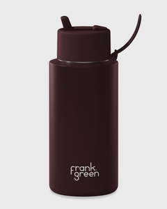 Eco Gifts: Frank Green 34oz Bottle - Chocolate w Flip Straw Lid