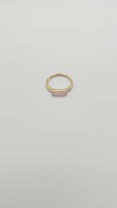 18K Fold Frosted Pink Rhombus Ring