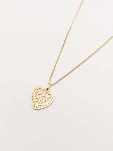 18k Filigree Heart Necklace