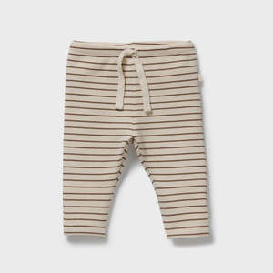 Eco Gifts: Nutmeg Stripe Organic Waffle Legging