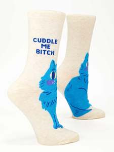 Gifts Under 30: Womens Crew Socks - Cuddle Me Bitch