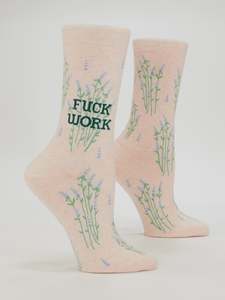 Womens Crew Socks - Fuck Work