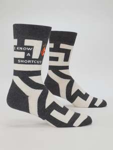 Mens Crew Socks - I Know A Shortcut