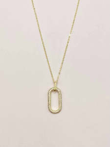 Gifts 30 50: Oval Gold Diamante Necklace