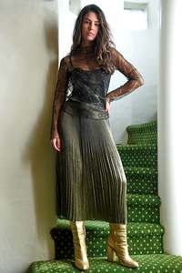 Coop - Pleats & Thank You Skirt - Gold COMING SOON