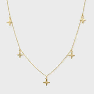 Gifts Over 100: Multi Star Necklace - Gold